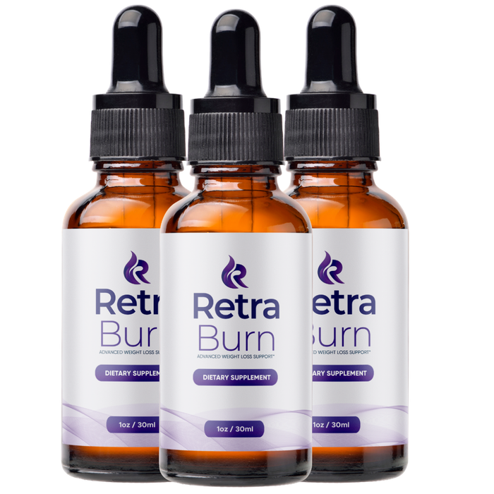 RetraBurn weight management drops — 3 bottle package, 1 oz / 30 mL each